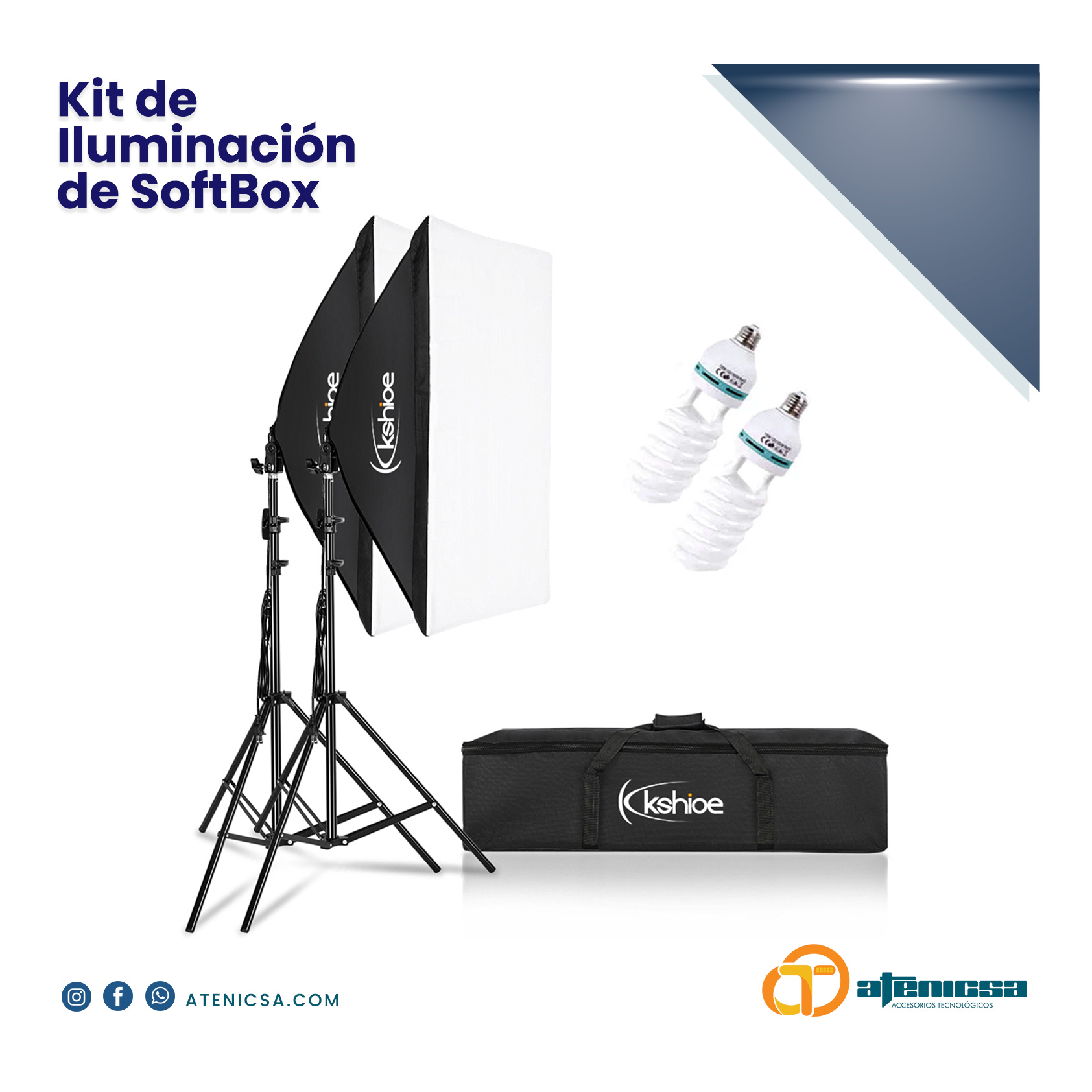 Kit De Iluminación De Softbox Atenicsa 